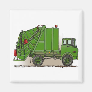 Abfall-LKW-Grün-Quadrat-Magnet Magnet