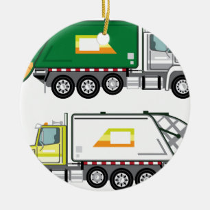 Abfall-LKW Keramik Ornament