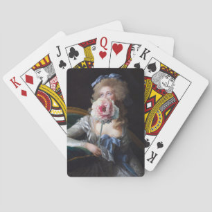 Abfall mit rosafarbener Peonie Spielkarten