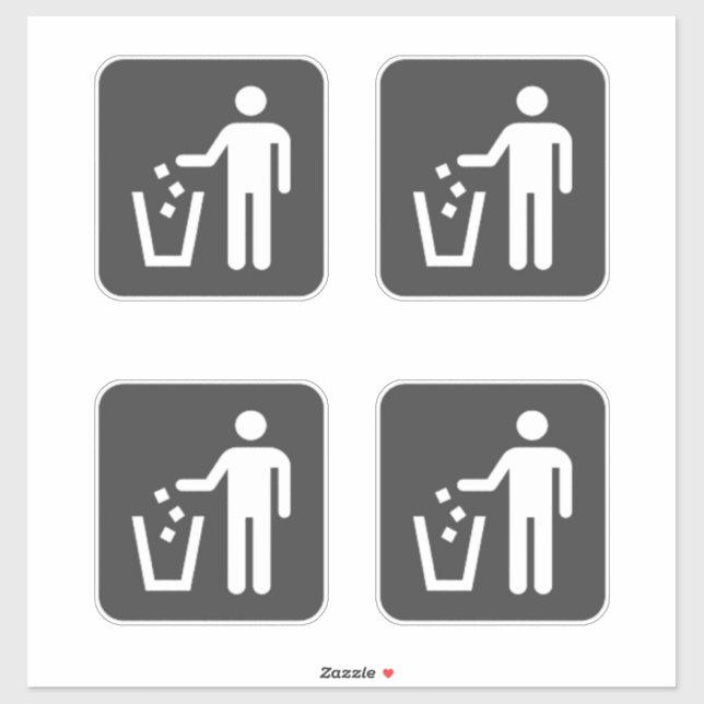 Abfallbehälter Innen- und Außenbereich Aufkleber (Blatt)