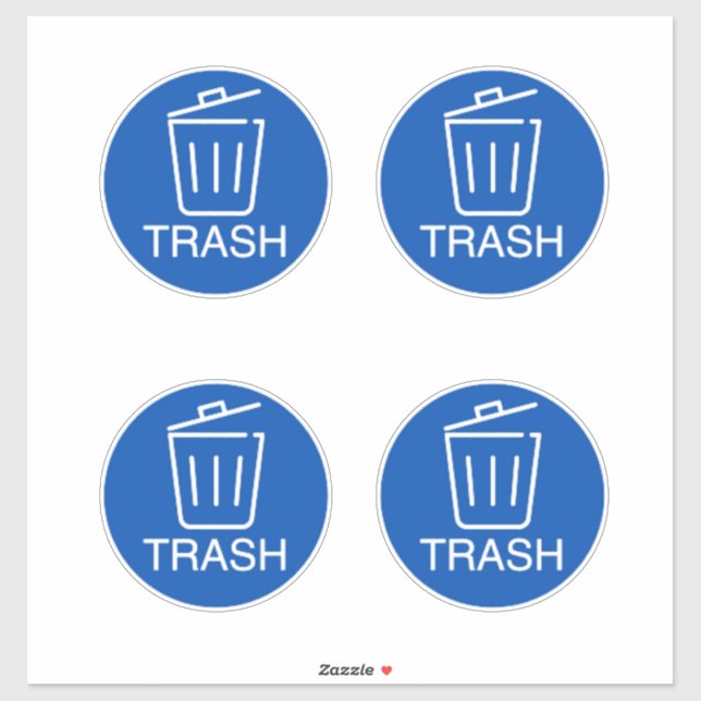 Abfallbehälter Innen- und Außenbereich Aufkleber (Blatt)