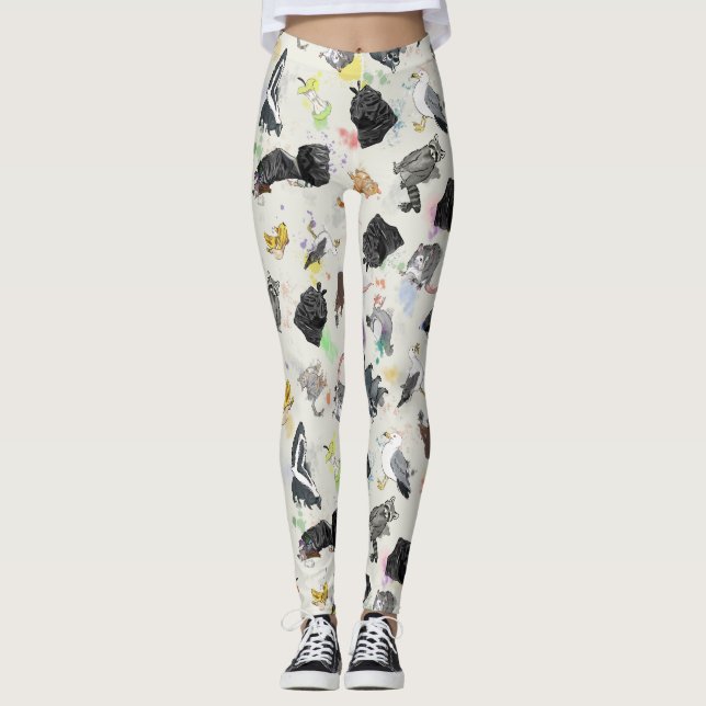 Abfalldepanda und Freunde Leggings (Vorderseite)