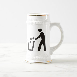 Abfalleimer-Zeichen Bierglas