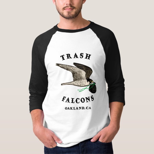 Abfallfalcons Offiziell BaseballTee - Schwarze Blä T-Shirt (Vorderseite)