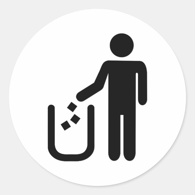 Abfallmüll Runder Aufkleber (Vorderseite)