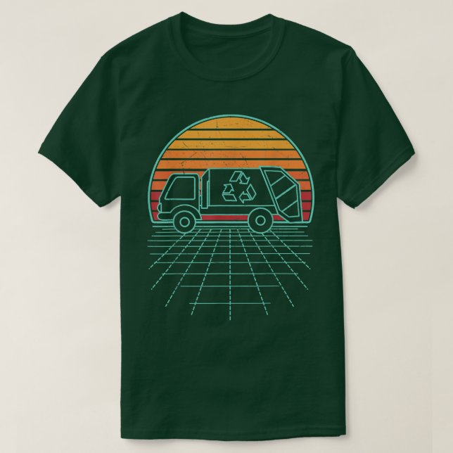 Abfalltransporter Retro Vintage Abfälle Recycelte  T-Shirt (Design vorne)