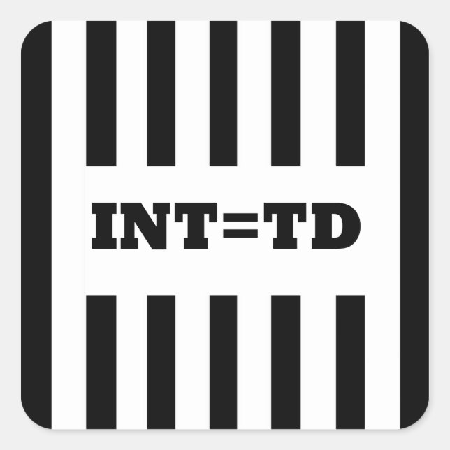 Abfangen gleicht Touchdown - Replacement Refs Quadratischer Aufkleber (Vorderseite)