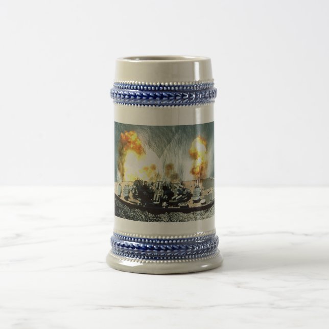 Abfeuernde volle Breitseiten-Steins und Tassen (Mittel)