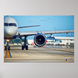 Abflug des Flugzeugs Poster