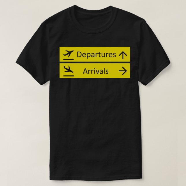 Abflug- und Ankunftszeichen T-Shirt (Design vorne)