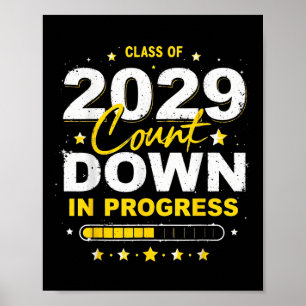 Abgänge 2029 Countdown-Abschluss Spaß Erster Schul Poster
