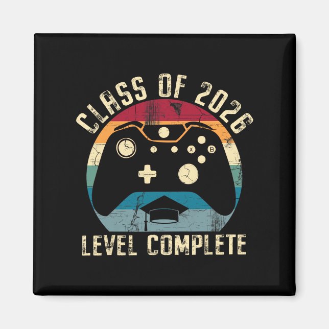 Abgänger 2026 Level Complete Video-Spieler Senior  Magnet (Vorne)