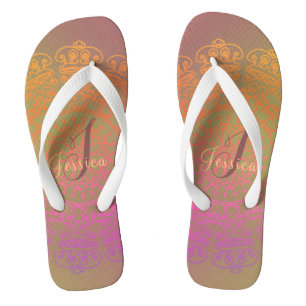 Abgeblendete Mongram Mandala Flip Flops