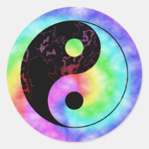 Abgeblendeter Regenbogen Yin Yang Sticker