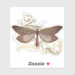 Abgeblendeter rosafarbener Schmetterling Aufkleber