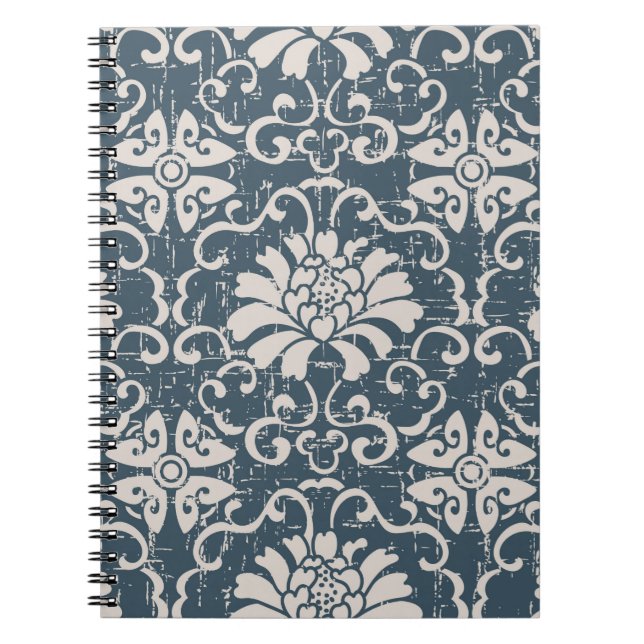 Abgelaufener antiker nahtloser Hintergrund botanis Notizblock (Vorderseite)