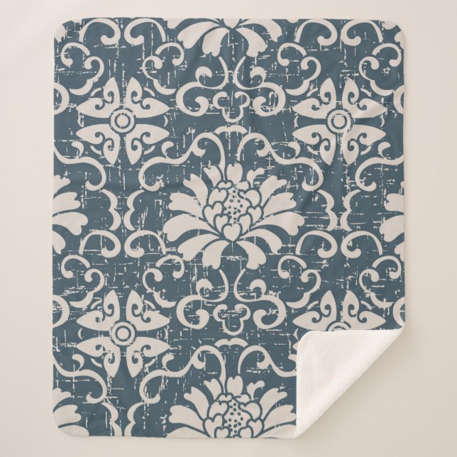 Abgelaufener antiker nahtloser Hintergrund botanis Sherpadecke (Vorderseite)