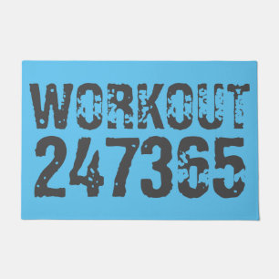Abgelaufener und kratzter Text Workout 247365 Blau Fußmatte
