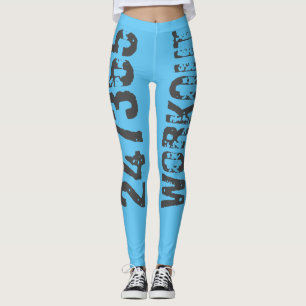 Abgelaufener und kratzter Text Workout 247365 Blau Leggings