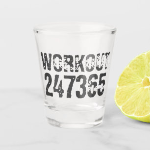 Abgelaufener und kratzter Text Workout 247365 Blau Schnapsglas