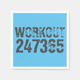 Abgelaufener und kratzter Text Workout 247365 Blau Serviette