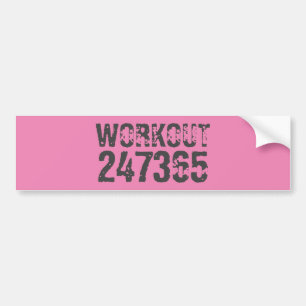 Abgelaufener und kratzter Text Workout 247365 rosa Autoaufkleber