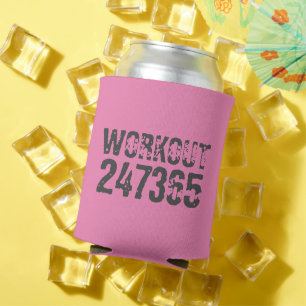 Abgelaufener und kratzter Text Workout 247365 rosa Dosenkühler