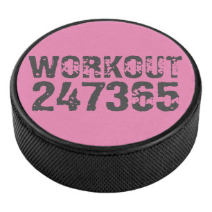 Abgelaufener und kratzter Text Workout 247365 rosa Eishockey Puck