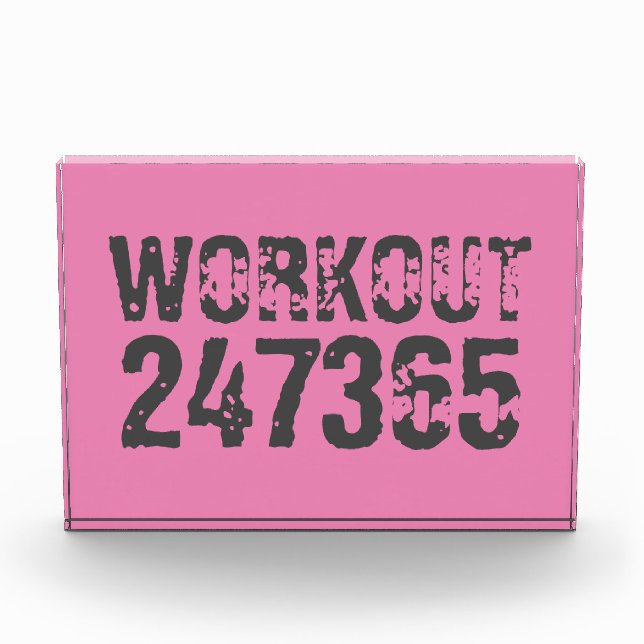 Abgelaufener und kratzter Text Workout 247365 rosa Fotoblock (Vorderseite)