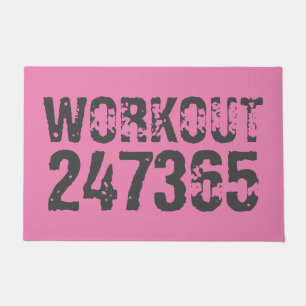 Abgelaufener und kratzter Text Workout 247365 rosa Fußmatte