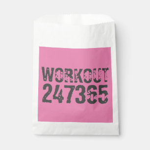 Abgelaufener und kratzter Text Workout 247365 rosa Geschenktütchen