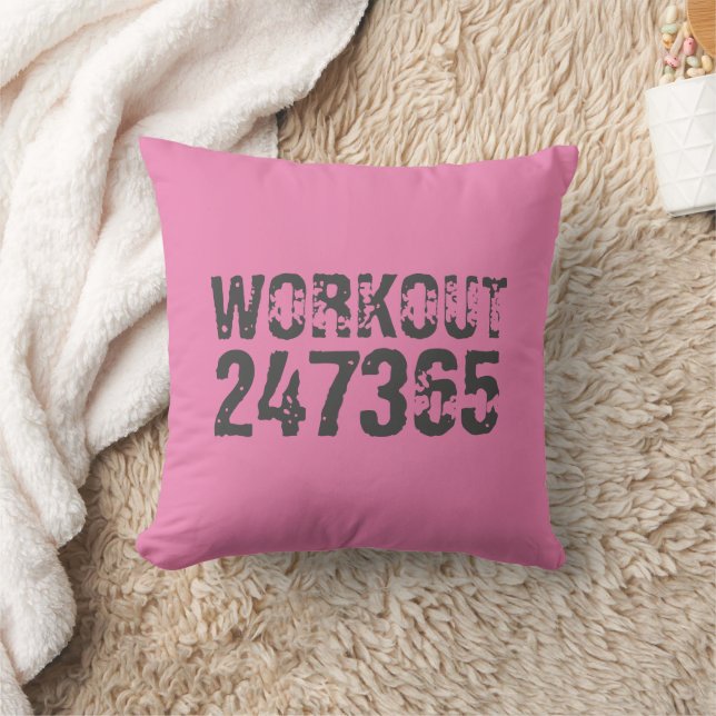 Abgelaufener und kratzter Text Workout 247365 rosa Kissen (Decke)
