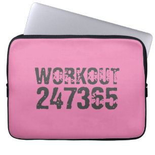 Abgelaufener und kratzter Text Workout 247365 rosa Laptopschutzhülle