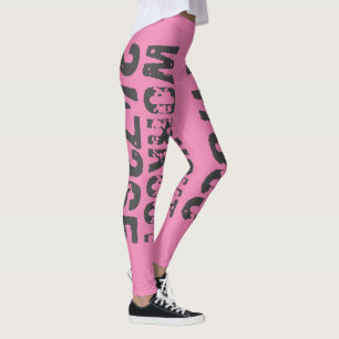 Abgelaufener und kratzter Text Workout 247365 rosa Leggings
