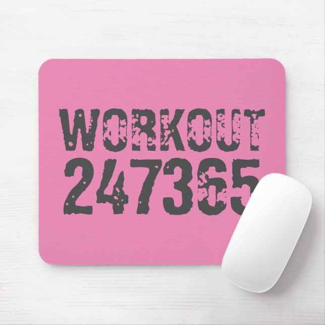 Abgelaufener und kratzter Text Workout 247365 rosa Mousepad (Mit Mouse)