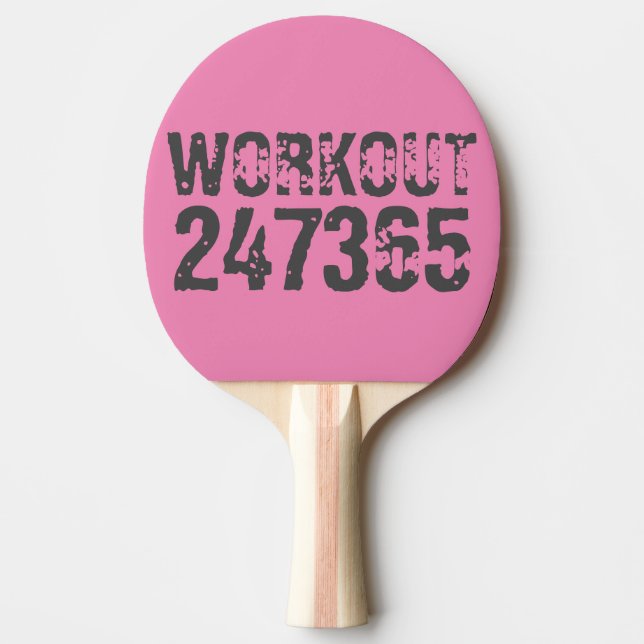 Abgelaufener und kratzter Text Workout 247365 rosa Tischtennis Schläger (Vorderseite)