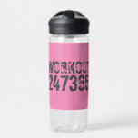 Abgelaufener und kratzter Text Workout 247365 rosa Trinkflasche<br><div class="desc">Worn out und kratzte Text Workout 247365 in grauer Farbe mit rosa Hintergrund. Perfekt für alle,  die sich im Fitnessraum bewegen,  Fitness,  trainieren,  Bodybuilding und trainieren.</div>