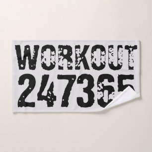 Abgelaufener und kratzter Text Workout 247365 schw Badhandtuch Set