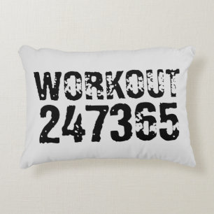 Abgelaufener und kratzter Text Workout 247365 schw Dekokissen