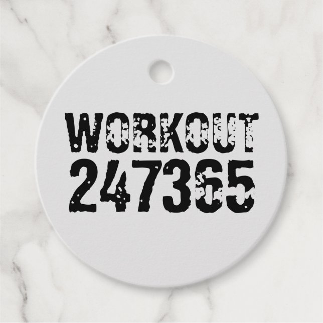 Abgelaufener und kratzter Text Workout 247365 schw Geschenkanhänger (Vorderseite)