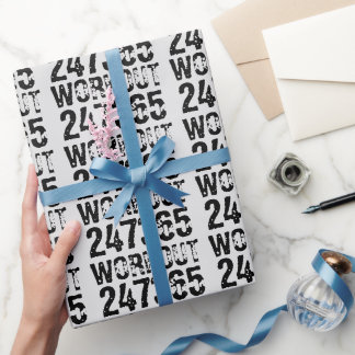 Abgelaufener und kratzter Text Workout 247365 schw Geschenkpapier