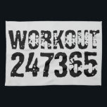 Abgelaufener und kratzter Text Workout 247365 schw Geschirrtuch<br><div class="desc">Abgelaufener Text Workout 247365 in schwarzer Farbe mit weißem Hintergrund. Perfekt für alle,  die sich im Fitnessraum bewegen,  Fitness,  trainieren,  Bodybuilding und trainieren.</div>