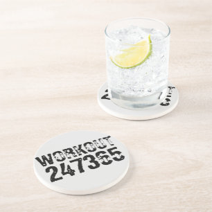 Abgelaufener und kratzter Text Workout 247365 schw Getränkeuntersetzer