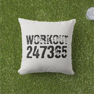 Abgelaufener und kratzter Text Workout 247365 schw Kissen