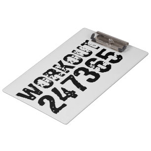 Abgelaufener und kratzter Text Workout 247365 schw Klemmbrett