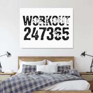 Abgelaufener und kratzter Text Workout 247365 schw Leinwanddruck
