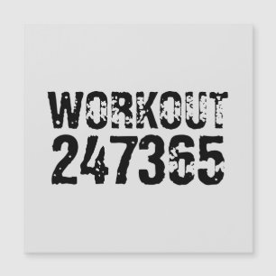 Abgelaufener und kratzter Text Workout 247365 schw Magnetkarte