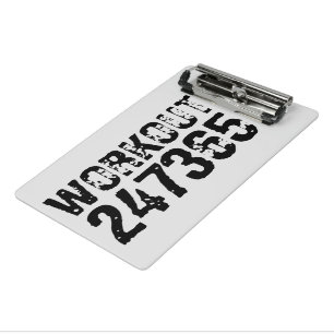 Abgelaufener und kratzter Text Workout 247365 schw Mini Klemmbrett