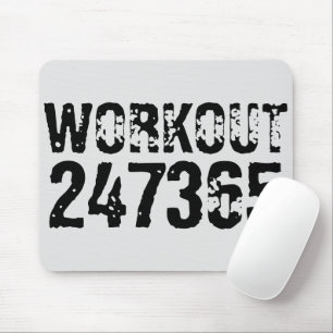 Abgelaufener und kratzter Text Workout 247365 schw Mousepad