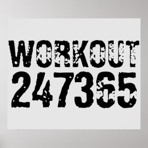 Abgelaufener und kratzter Text Workout 247365 schw Poster